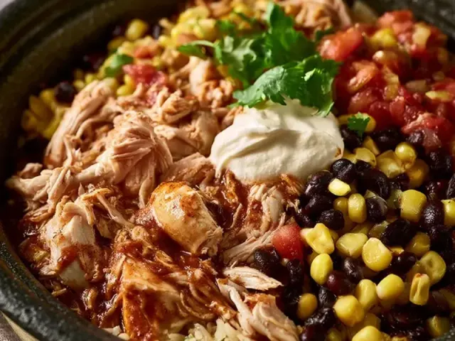 Foolproof Crockpot Chicken Burrito Bowls