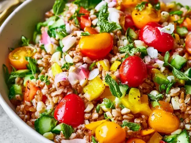 Foolproof Summer Farro Veggie Bowl for Hot Days