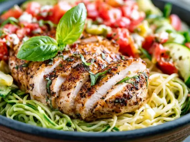 Fresh Summer Chicken Zoodle Bowl Recipe