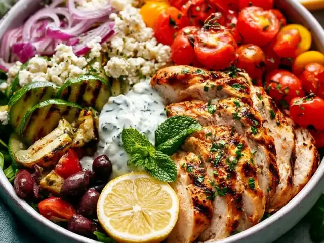Fresh Summer Greek Yogurt Chicken Bowl Recipe