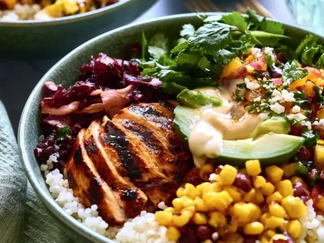 Iced Coffee BBQ Chicken Bowls: Summer Recipe