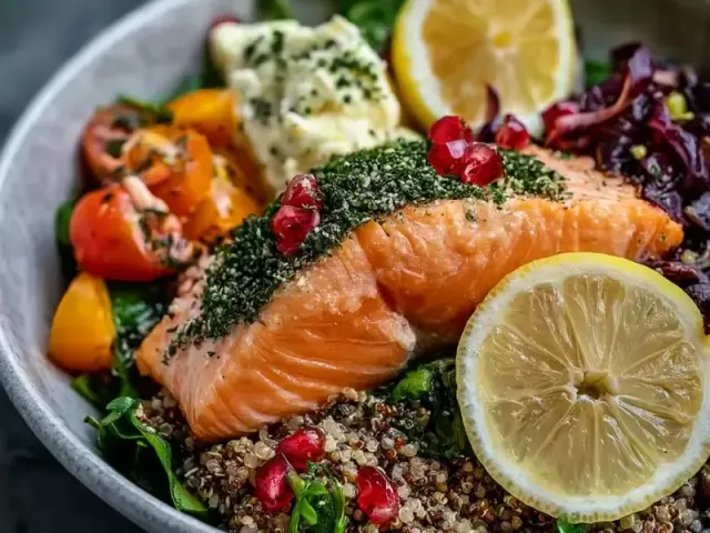 Juicy Summer Salmon Quinoa Bowl Recipe