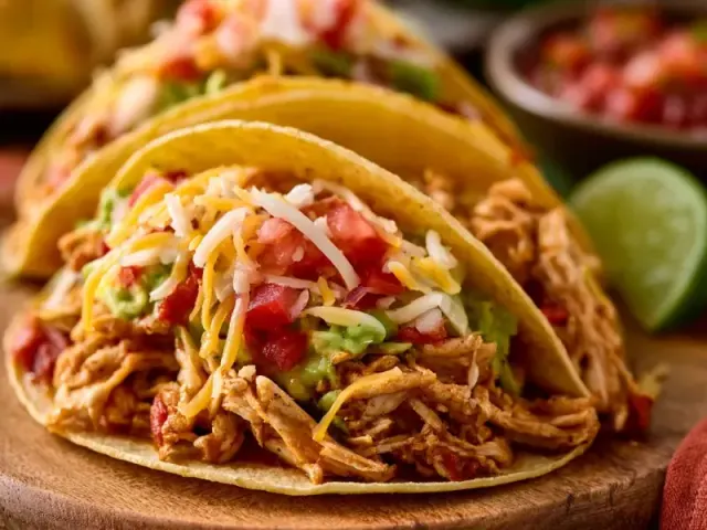 Light Crockpot Shredded Chicken Tacos Recipe