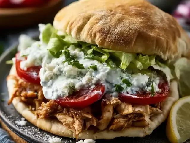 No-Fuss Crockpot Chicken Gyros