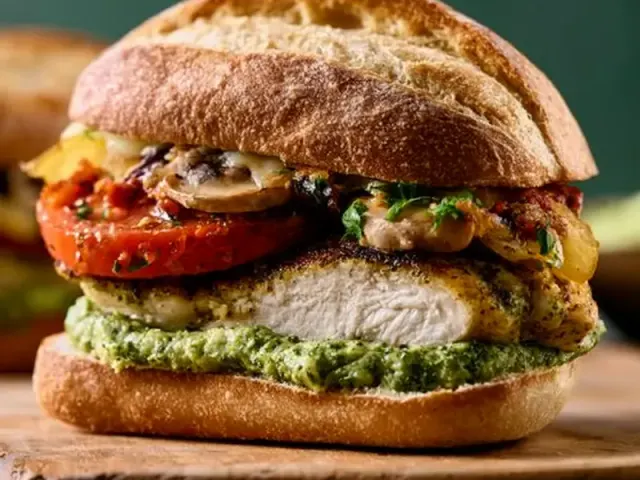 One-Pan Summer Pesto Chicken Sandwiches
