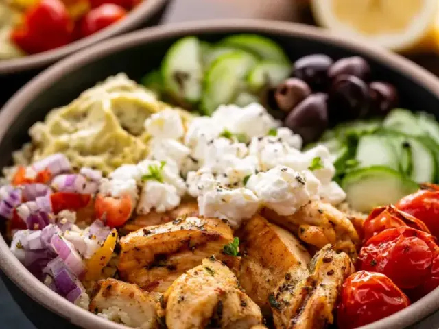 Summer Greek Chicken Bowls with Iced Coffee Pairing Tips